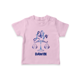 Libra Zodiac Balance Symbol Printed T shirt - BABY PINK - 0-5 Months Old (Chest 17")