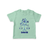 Libra Zodiac Balance Symbol Printed T shirt - MINT GREEN - 0-5 Months Old (Chest 17")