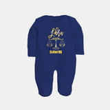 Libra Zodiac Balance Symbol PrintedFullbody Suit - NAVY BLUE - New Born (Chest 7.5")