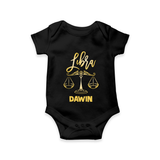 Libra Zodiac Balance Symbol Printed Romper - BLACK - New Born (Chest 14")