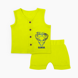 Taurus Bull Zodiac Symbol Printed Jabla Set - LIME GREEN - 0 - 3 Months Old (Chest 9.8")
