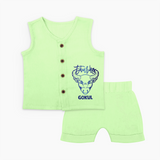 Taurus Bull Zodiac Symbol Printed Jabla Set - PASTEL GREEN - 0 - 3 Months Old (Chest 9.8")