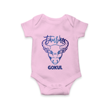 Taurus Bull Zodiac Symbol Printed Romper - BABY PINK - New Born (Chest 14")