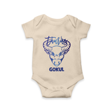 Taurus Bull Zodiac Symbol Printed Romper - IVORY - New Born (Chest 14")