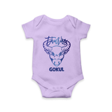 Taurus Bull Zodiac Symbol Printed Romper - LILAC - New Born (Chest 14")