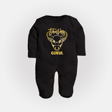 Taurus Bull Zodiac Symbol PrintedFullbody Suit - BLACK - New Born (Chest 7.5")