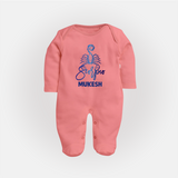 Scorpio Zodiac Scorpion Symbol PrintedFullbody Suit - PEACH - New Born (Chest 7.5")
