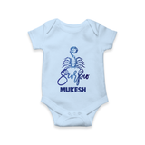 Scorpio Zodiac Scorpion Symbol Printed Romper - BABY BLUE - New Born (Chest 14")