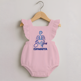Scorpio Zodiac Scorpion Symbol Printed Romper Frock - BABY PINK - 0 - 3 Months Old (Chest 19")