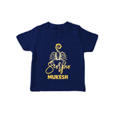 Scorpio Zodiac Scorpion Symbol Printed T shirt - NAVY BLUE - 0-5 Months Old (Chest 17")