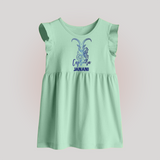 Capricorn Zodiac Goat Symbol Printed Baby Frock - MINT GREEN - 0 - 3 Months Old (Chest 17")