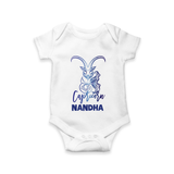 Capricorn Zodiac Goat Symbol Printed Romper - WHITE - New Born (Chest 14")