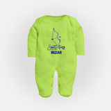 Sagittarius Archer Zodiac Symbol PrintedFullbody Suit - LIME GREEN - New Born (Chest 7.5")