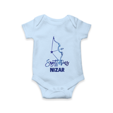 Sagittarius Archer Zodiac Symbol Printed Romper - BABY BLUE - New Born (Chest 14")