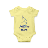 Sagittarius Archer Zodiac Symbol Printed Romper - PASTEL YELLOW - New Born (Chest 14")