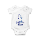 Sagittarius Archer Zodiac Symbol Printed Romper - WHITE - New Born (Chest 14")