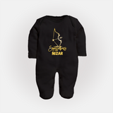 Sagittarius Archer Zodiac Symbol PrintedFullbody Suit - BLACK - New Born (Chest 7.5")