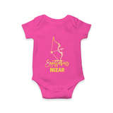 Sagittarius Archer Zodiac Symbol Printed Romper - HOT PINK - New Born (Chest 14")