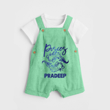 Pisces Fish Zodiac Symbol Printed Dungaree - GREEN - 0 - 5 Months Old (Chest 18")