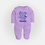 Pisces Fish Zodiac Symbol PrintedFullbody Suit - LILAC - New Born (Chest 7.5")