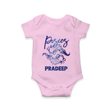 Pisces Fish Zodiac Symbol Printed Romper - BABY PINK - New Born (Chest 14")
