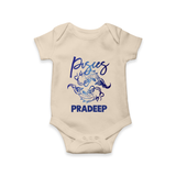Pisces Fish Zodiac Symbol Printed Romper - IVORY - New Born (Chest 14")