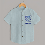Pisces Fish Zodiac Symbol Printed shirt - ARCTIC BLUE - 0 - 6 Months Old (Chest 23")