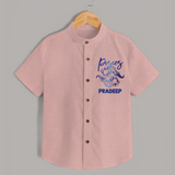 Pisces Fish Zodiac Symbol Printed shirt - PEACH - 0 - 6 Months Old (Chest 23")