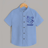 Pisces Fish Zodiac Symbol Printed shirt - SKY BLUE - 0 - 6 Months Old (Chest 23")