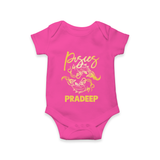 Pisces Fish Zodiac Symbol Printed Romper - HOT PINK - New Born (Chest 14")