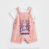 Cancer Crab Zodiac Symbol Printed Dungaree - PEACH - 0 - 5 Months Old (Chest 18")