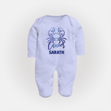 Cancer Crab Zodiac Symbol PrintedFullbody Suit - BABY BLUE - New Born (Chest 7.5")