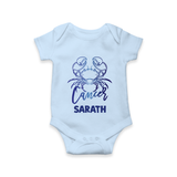 Cancer Crab Zodiac Symbol Printed Romper - BABY BLUE - New Born (Chest 14")