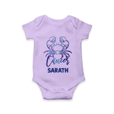 Cancer Crab Zodiac Symbol Printed Romper - LILAC - New Born (Chest 14")