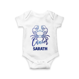 Cancer Crab Zodiac Symbol Printed Romper - WHITE - New Born (Chest 14")