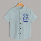 Cancer Crab Zodiac Symbol Printed shirt - ARCTIC BLUE - 0 - 6 Months Old (Chest 23")
