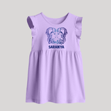 Gemini Twin Star Sign Printed Baby Frock - LILAC - 0 - 3 Months Old (Chest 17")