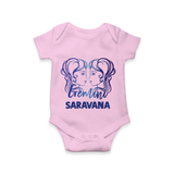Gemini Twin Star Sign Printed Romper - BABY PINK - New Born (Chest 14")