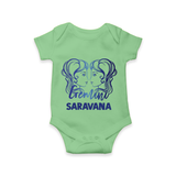 Gemini Twin Star Sign Printed Romper - GREEN - New Born (Chest 14")