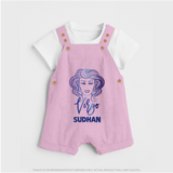 Virgo Zodiac Maiden Symbol Printed Dungaree - BABY PINK - 0 - 5 Months Old (Chest 18")