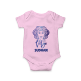 Virgo Zodiac Maiden Symbol Printed Romper - BABY PINK - New Born (Chest 14")