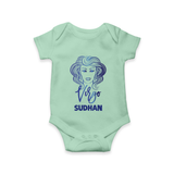 Virgo Zodiac Maiden Symbol Printed Romper - MINT GREEN - New Born (Chest 14")