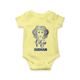 Virgo Zodiac Maiden Symbol Printed Romper - PASTEL YELLOW - New Born (Chest 14")