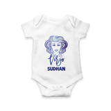 Virgo Zodiac Maiden Symbol Printed Romper - WHITE - New Born (Chest 14")