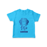 Virgo Zodiac Maiden Symbol Printed T shirt - SKY BLUE - 0-5 Months Old (Chest 17")