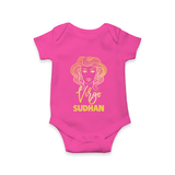 Virgo Zodiac Maiden Symbol Printed Romper - HOT PINK - New Born (Chest 14")