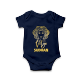 Virgo Zodiac Maiden Symbol Printed Romper - NAVY BLUE - New Born (Chest 14")