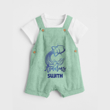 Aquarius Water Bearer Zodiac Symbol Printed Dungaree - MINT GREEN - 0 - 5 Months Old (Chest 18")