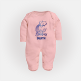 Aquarius Water Bearer Zodiac Symbol PrintedFullbody Suit - BABY PINK - New Born (Chest 7.5")