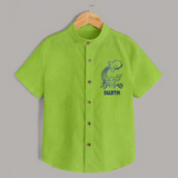 Aquarius Water Bearer Zodiac Symbol Printed shirt - LIME GREEN - 0 - 6 Months Old (Chest 23")